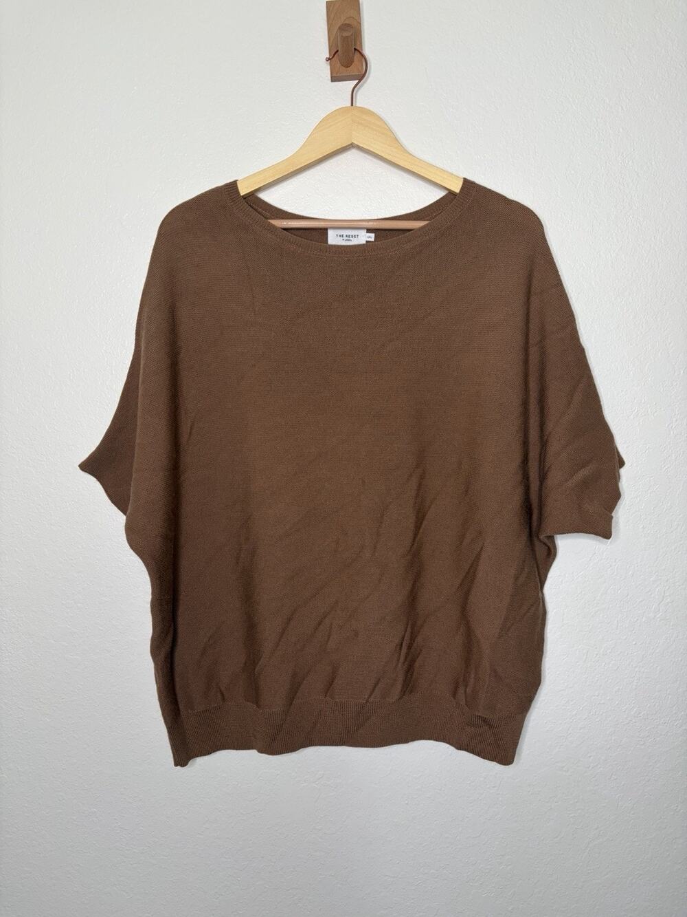 The Reset Wool Essential Pullover in Fawn Brown Size L/XL Minimalist Chic
